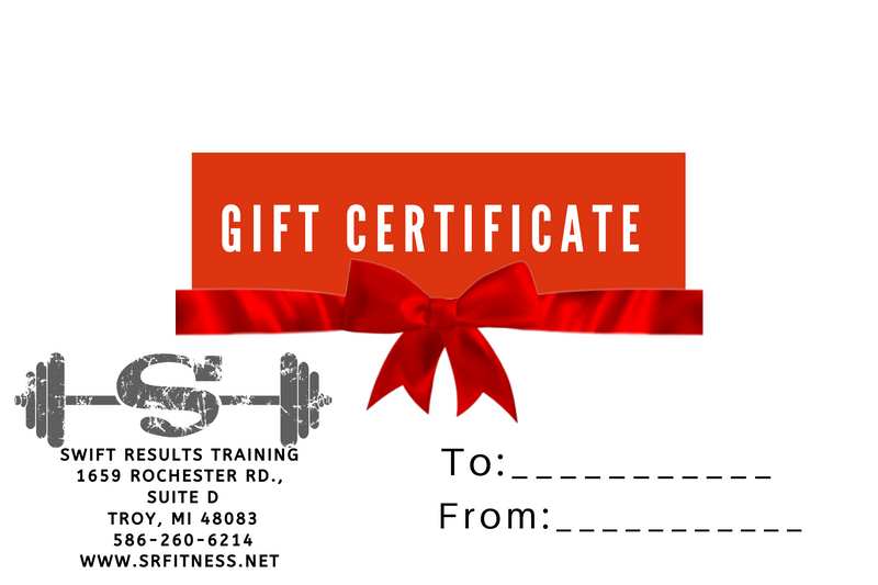 Swift Results Gift Certificates $50 - $500
